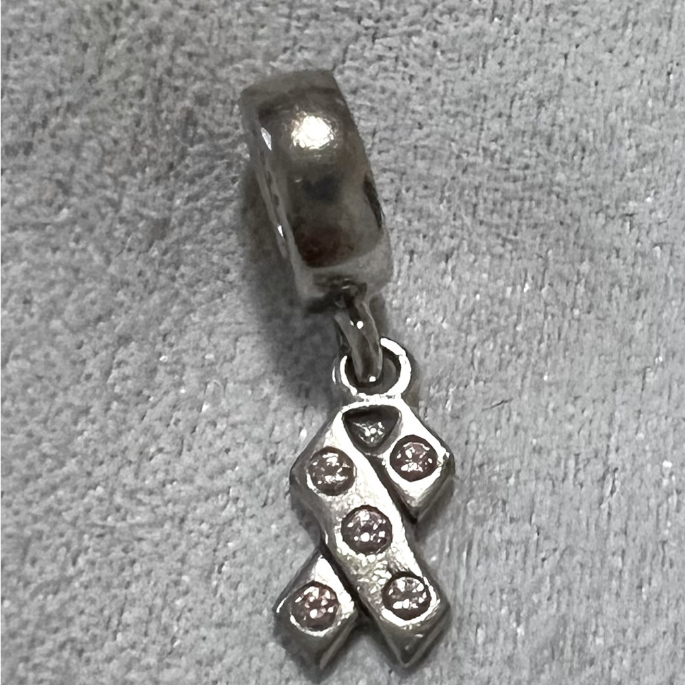 Authentic Retired Pandora Pink Ribbon Charm